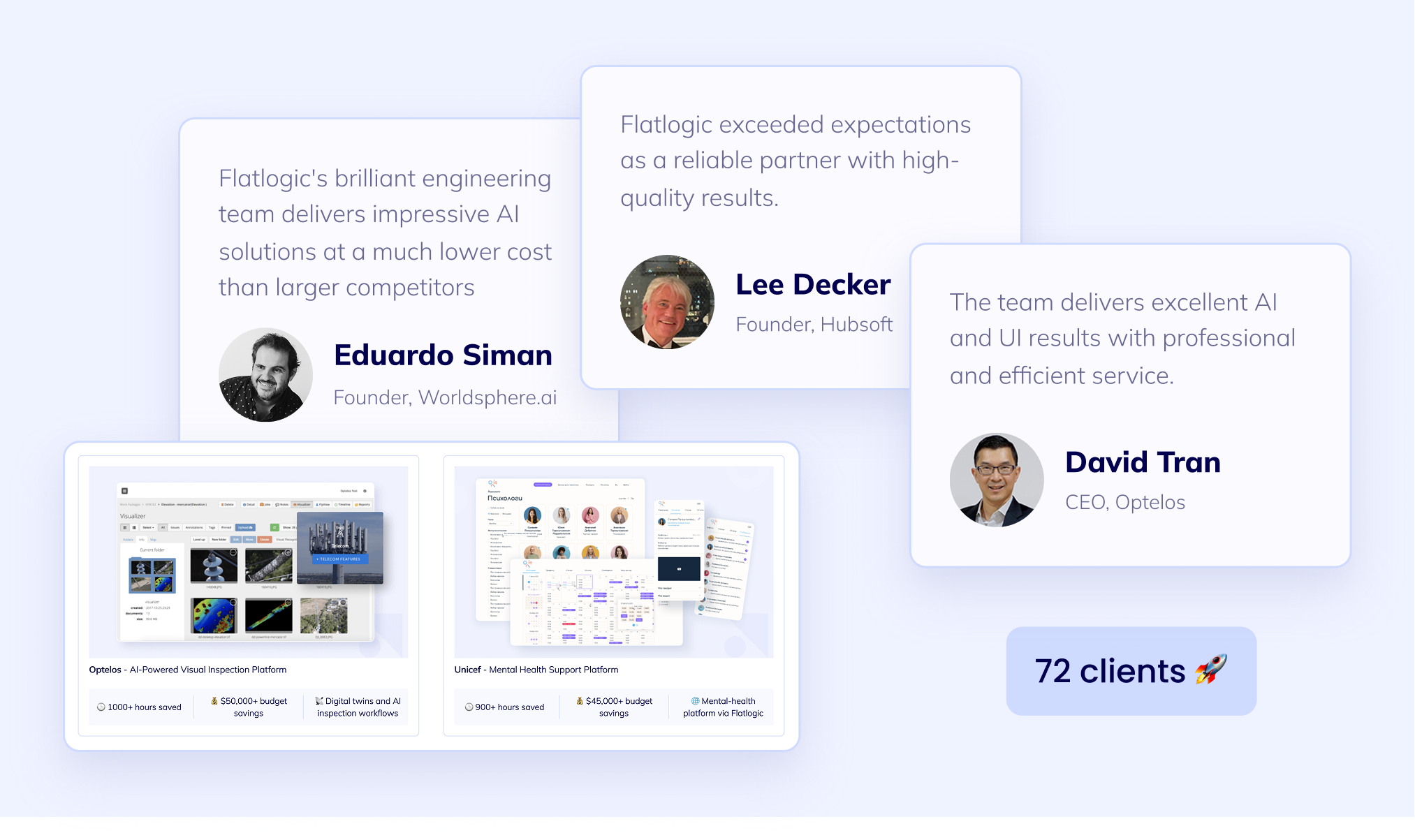 Flatlogic team members presenting delivery work