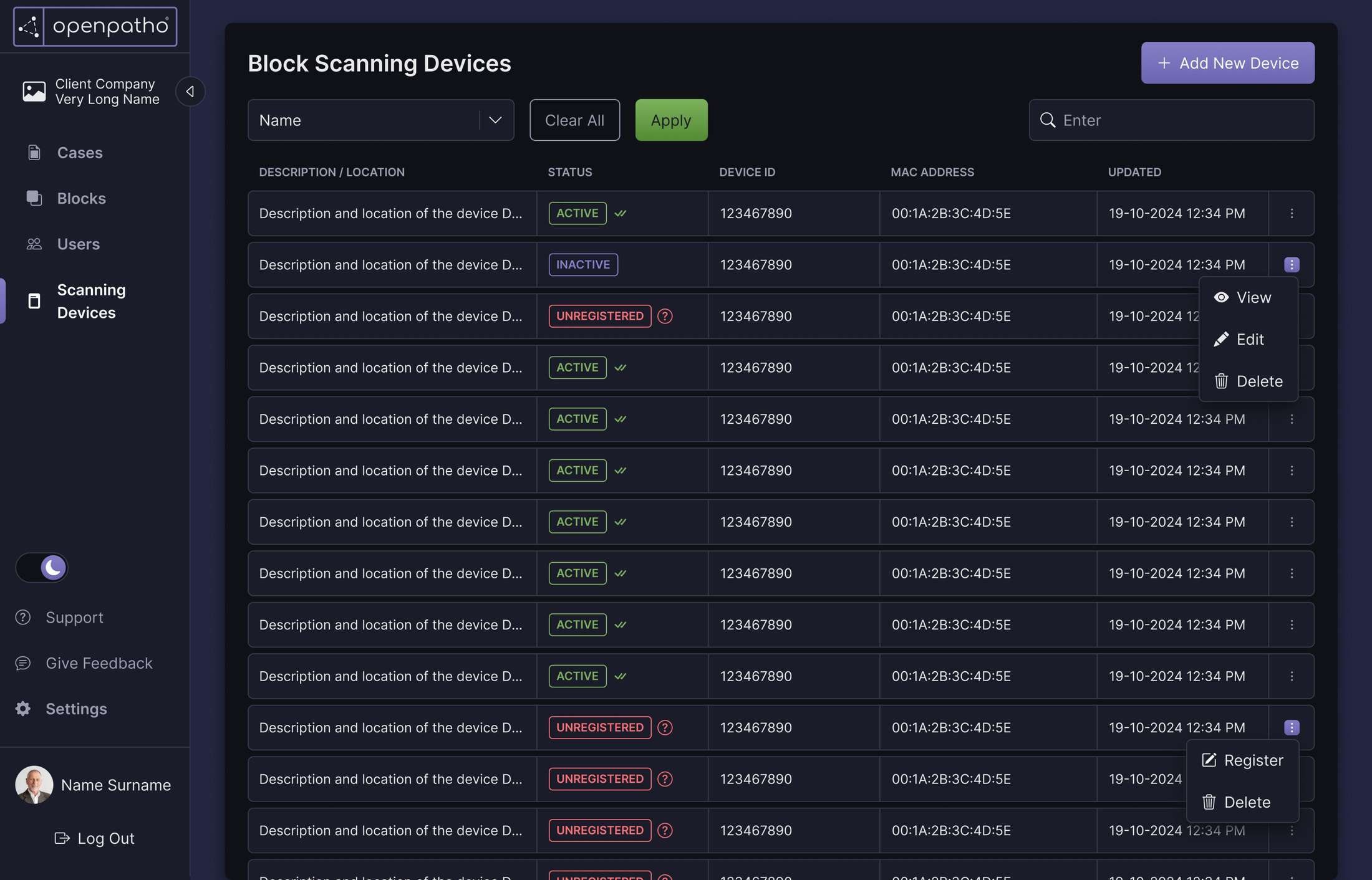 Openpatho scanning devices workflow
