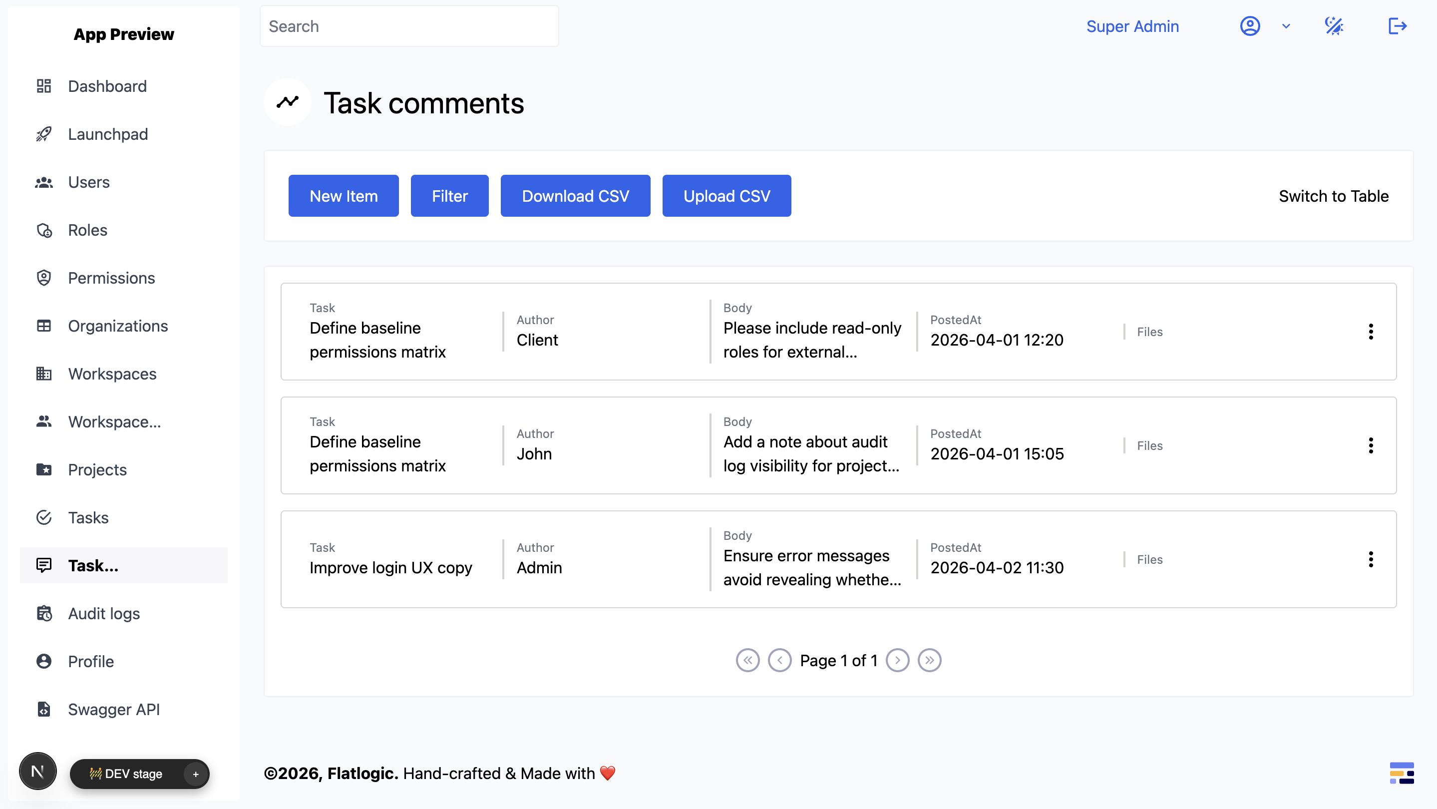 Compliance evidence workflow preview
