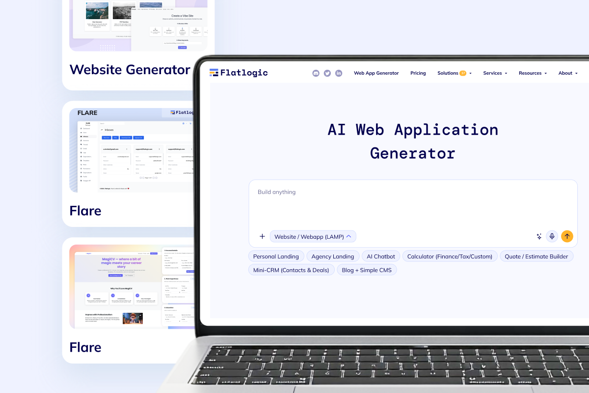 Website builder prompt and template gallery
