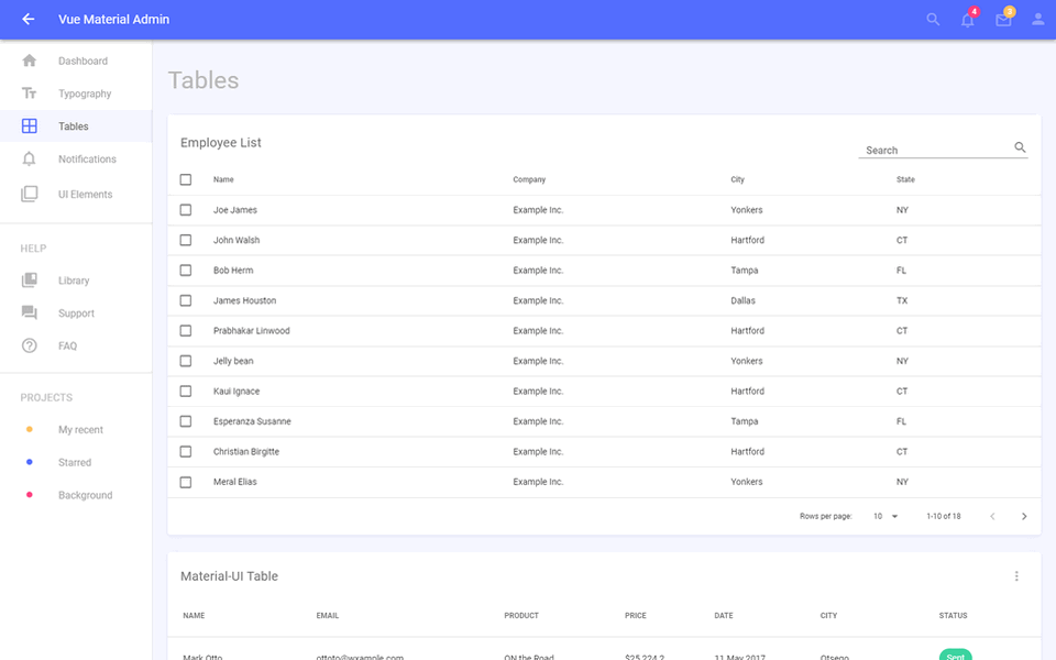 vue-material-template