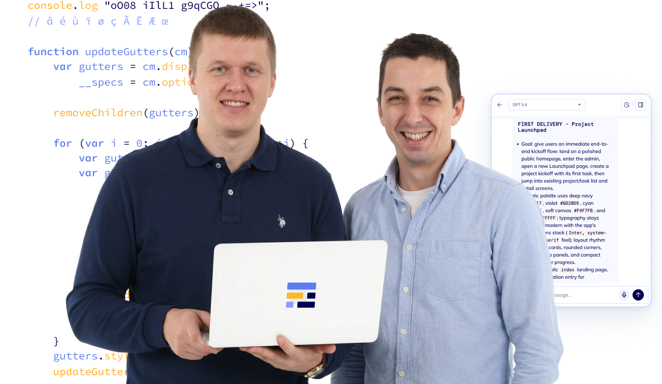 Flatlogic team members leading software delivery work