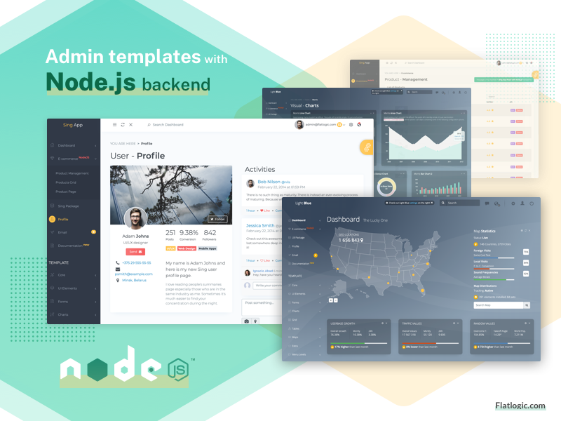 Top 5 Admin Templates With Node.js Backend Flatlogic Blog