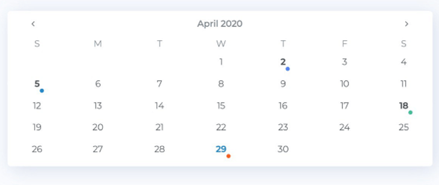 Bootstrap 4 Date Pickers Examples, DatePicker from Flatlogic