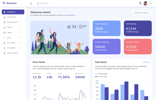 Skydash bootstrap template