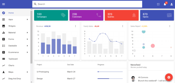 Top 10 Angular Material Admin Dashboard Templates - Flatlogic Blog