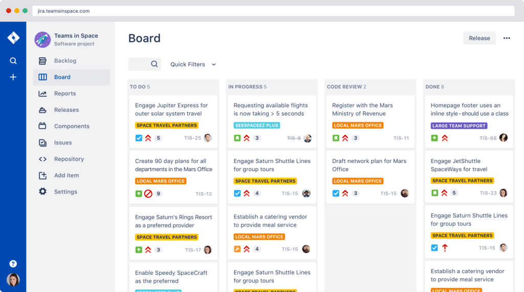 JIRA bug tracking tool