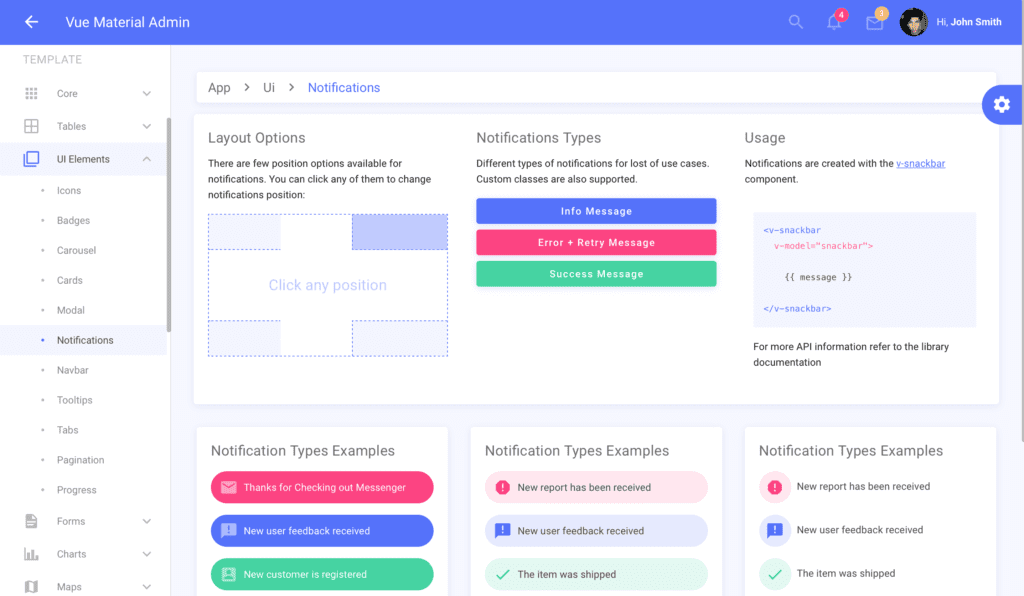 Vue Material Admin Template