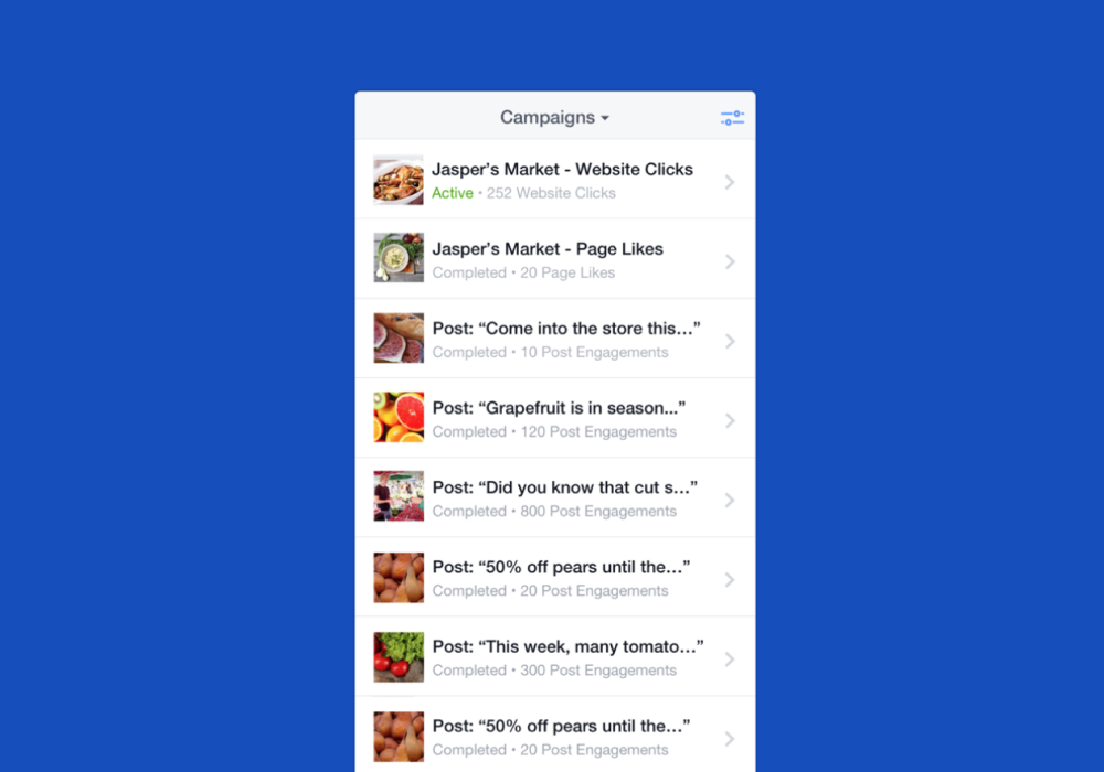 React Native Flatlist facebook ads manager