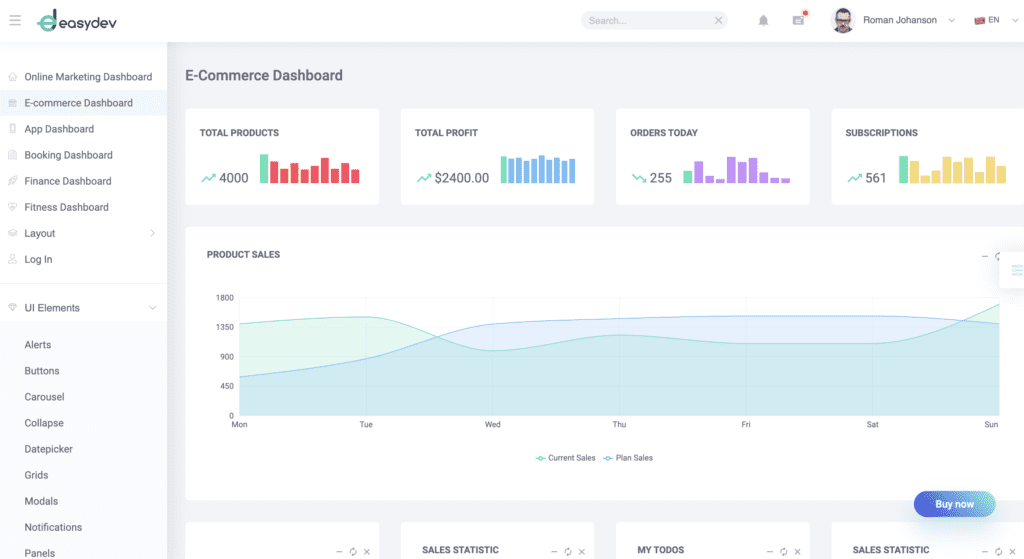 react website template, easy dev