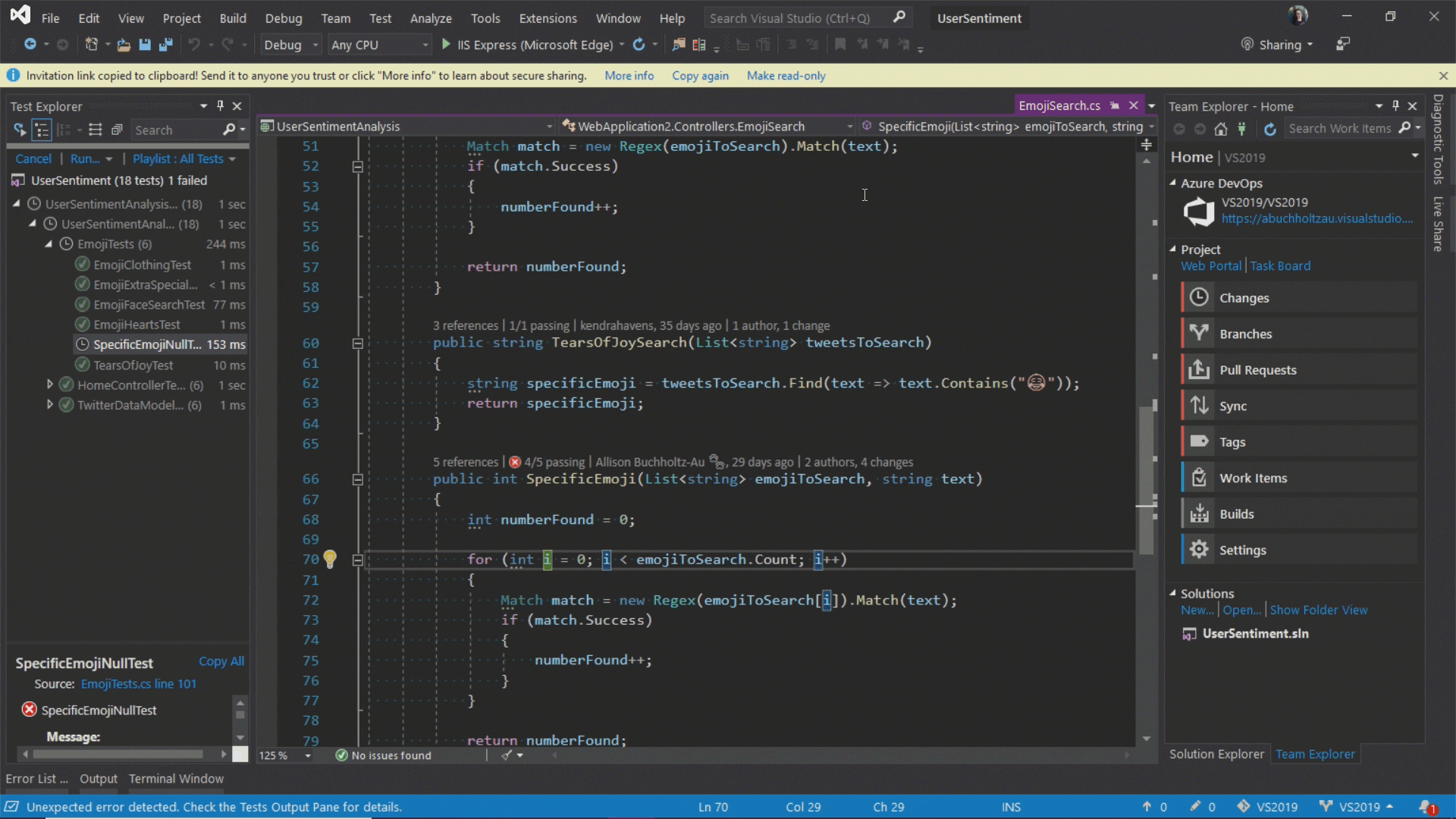 Visual Studio screenshot