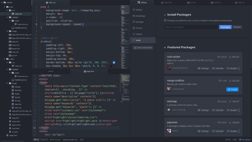 Atom IDE screenshot