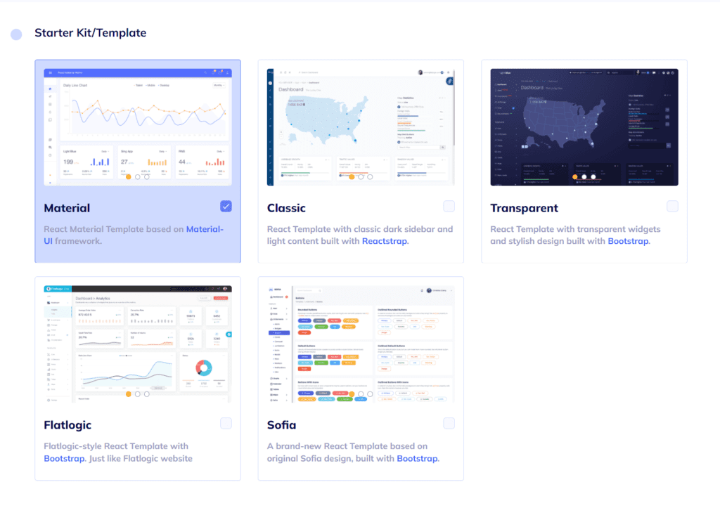 Creating Apps with Flatlogic platform: choose your App's design