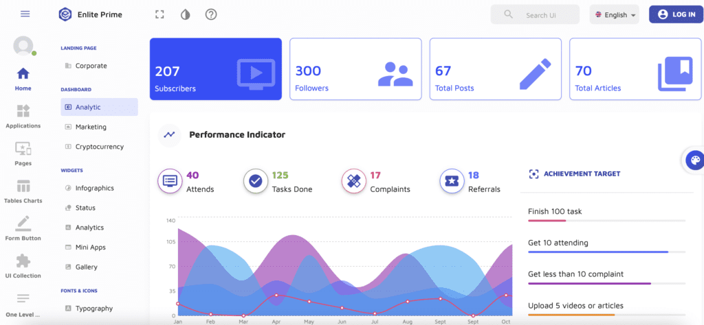 enlite react admin template