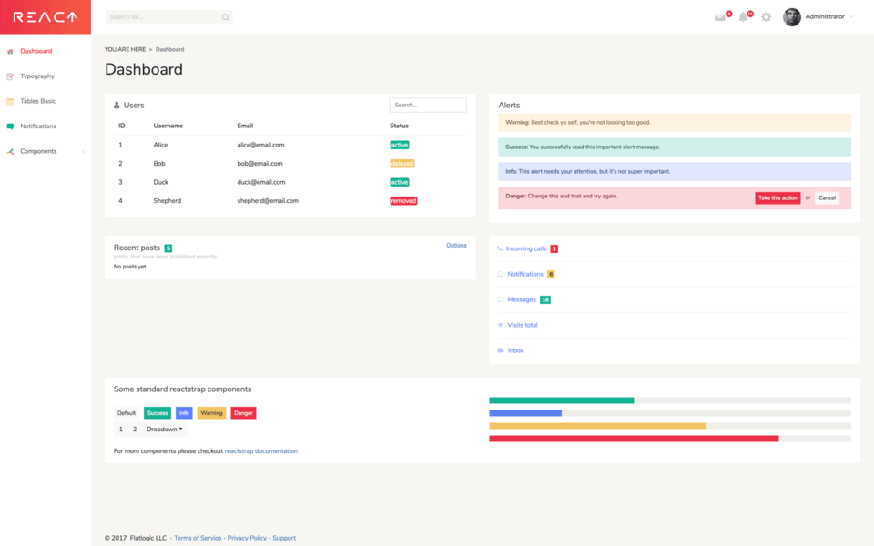 React Dashboard - Free and Open-source React Admin Dashboard Template