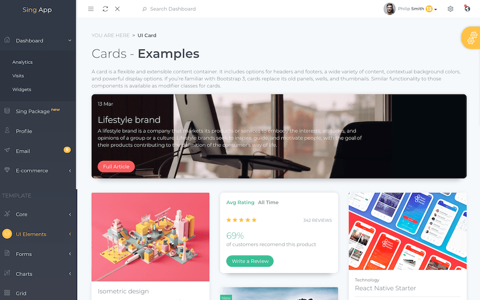 Sing App React - React Admin Dashboard Template