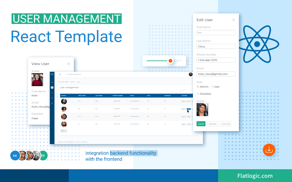 User Management React - Ready-to-use User and Role Management Template built with React